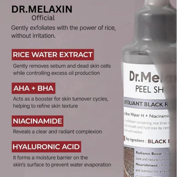 Dr. Melaxin Black Rice Peel Shot + Facial Scrubber - Picture 2 of 7